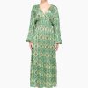 Online JANICE Jurk Lang Print Viscose Milan Groen