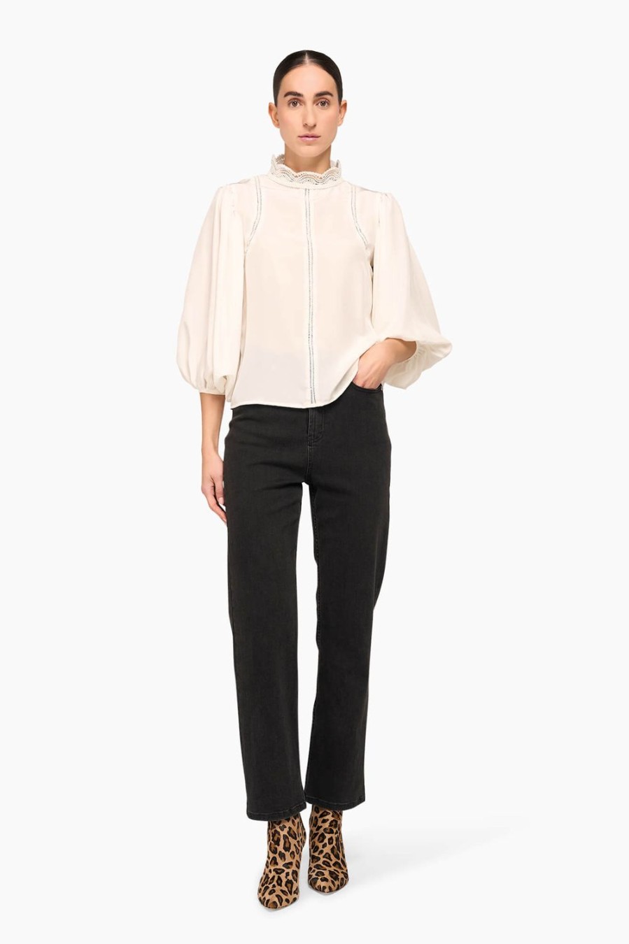 Best JANICE Zijden Blouse Dames Phil Off-White