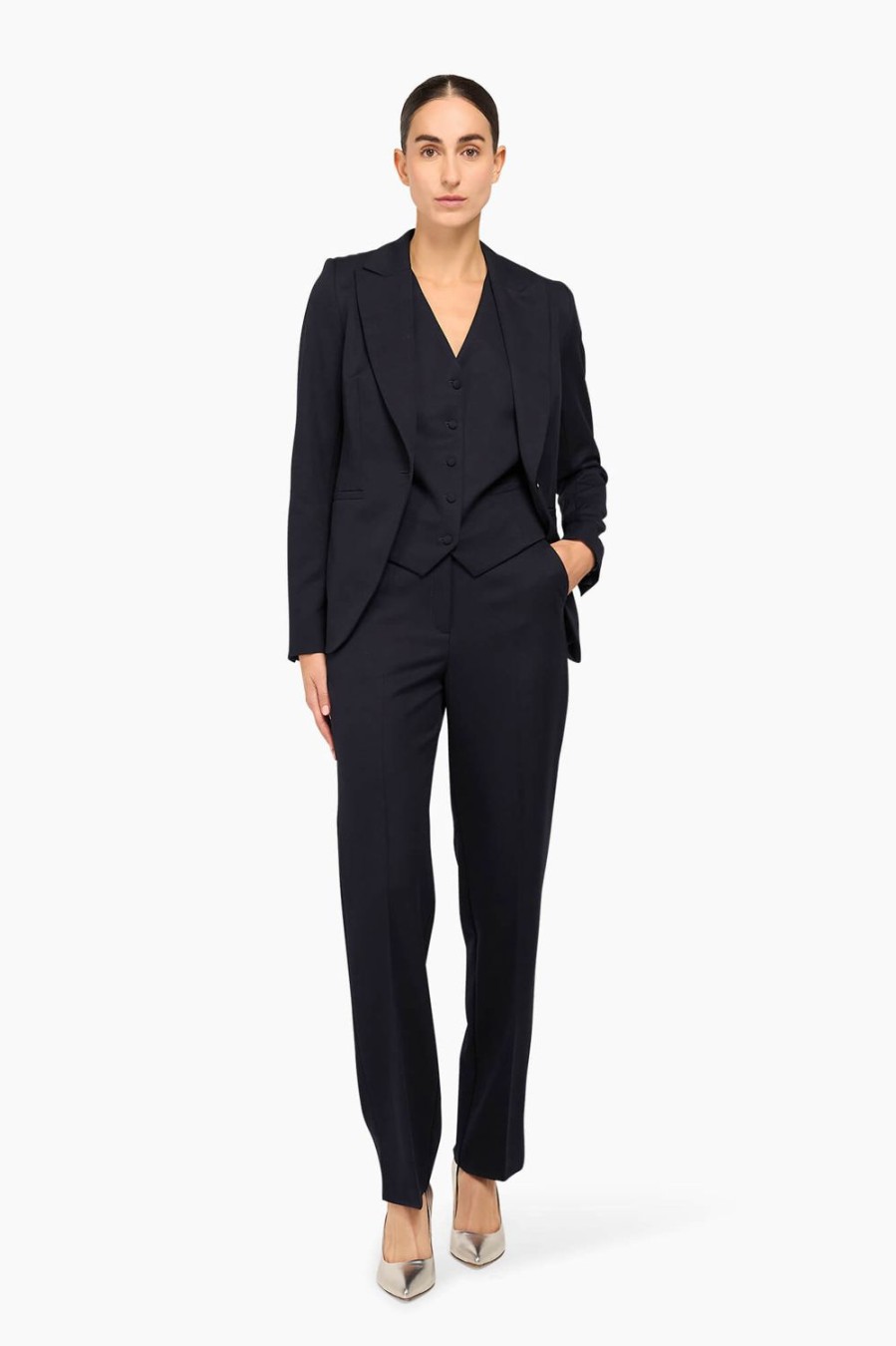 Clearance JANICE Blazer Dames Getailleerd Luke Navy Blue