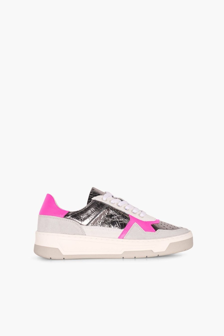 Online JANICE Sneakers Dames Leer Duncan Grijs Roze