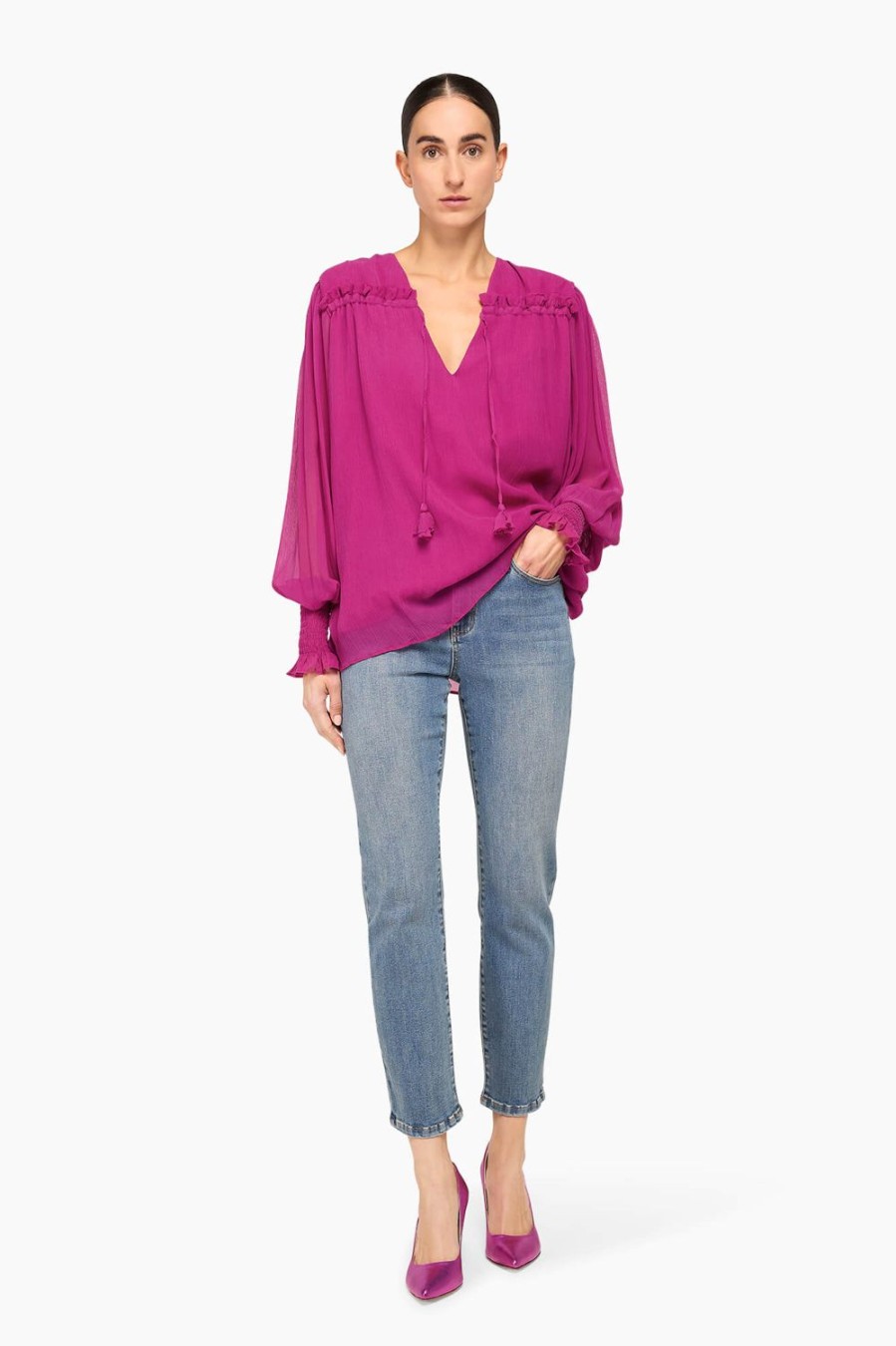 Online JANICE Blouse Dames Danny Lila Roze