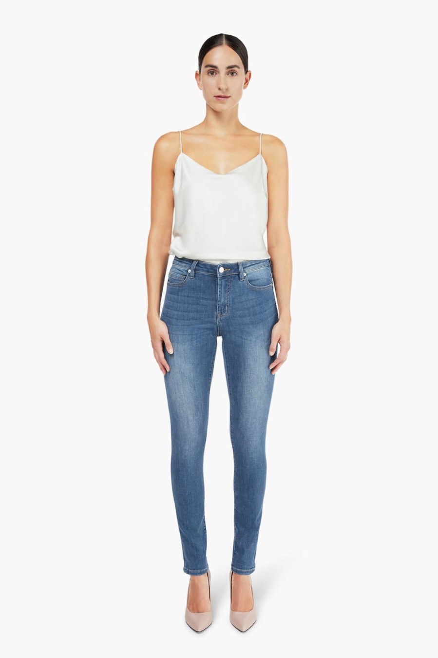 Online JANICE Donker Blauwe High Waist Skinny Jeans Rocket Blue 111