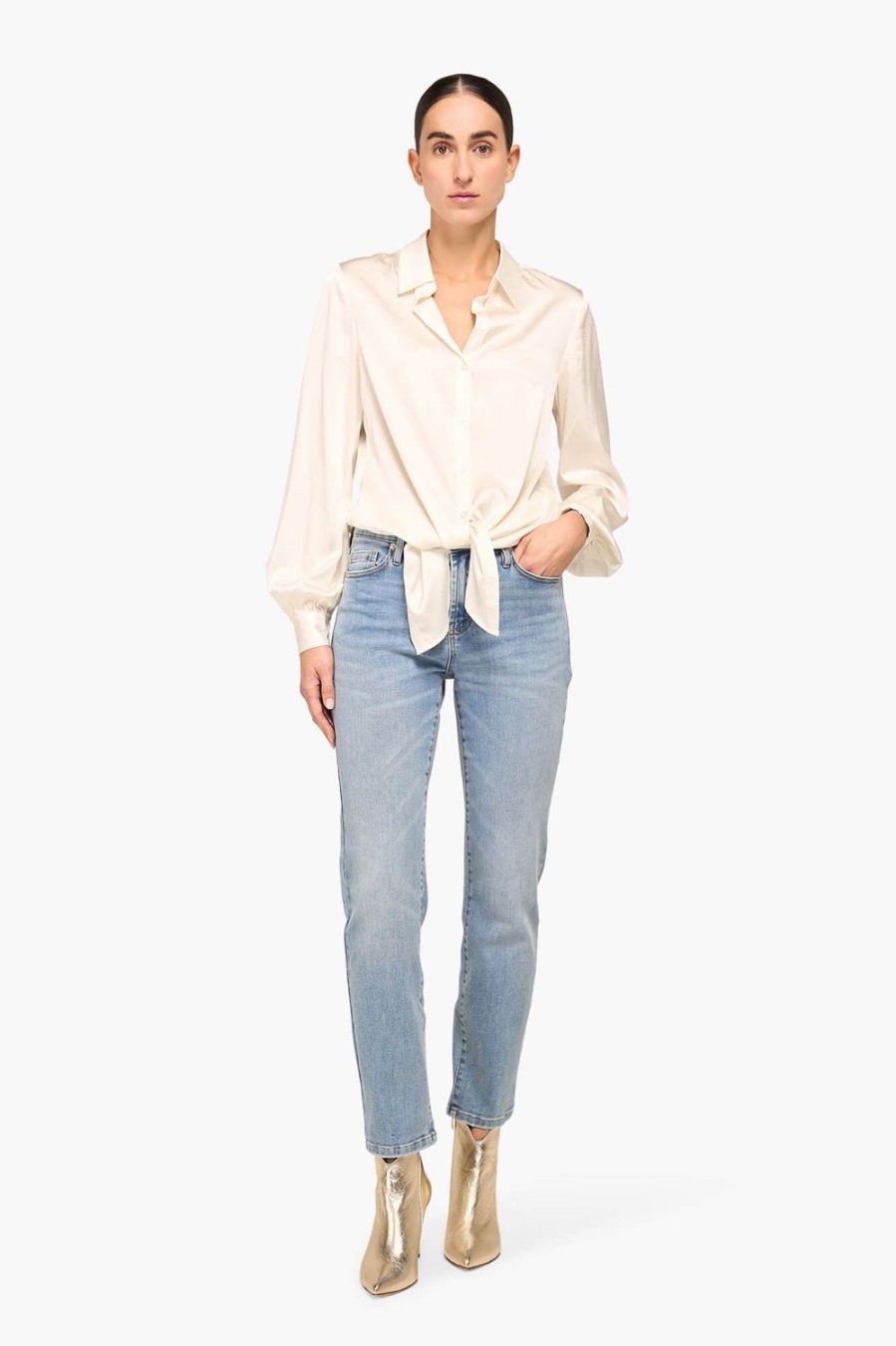 Online JANICE Zijden Blouse Dames Bobby Off White