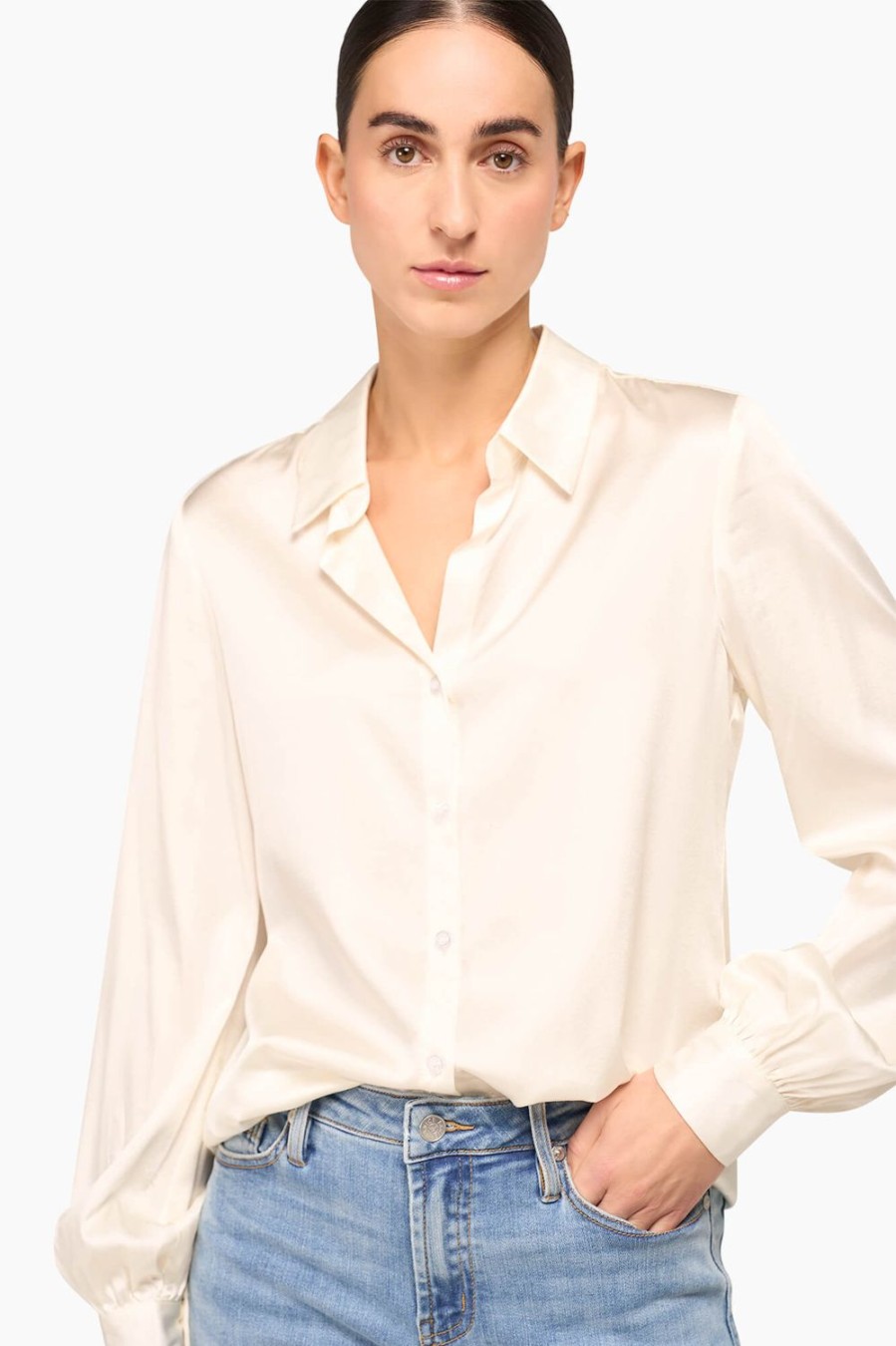 Online JANICE Zijden Blouse Dames Bobby Off White