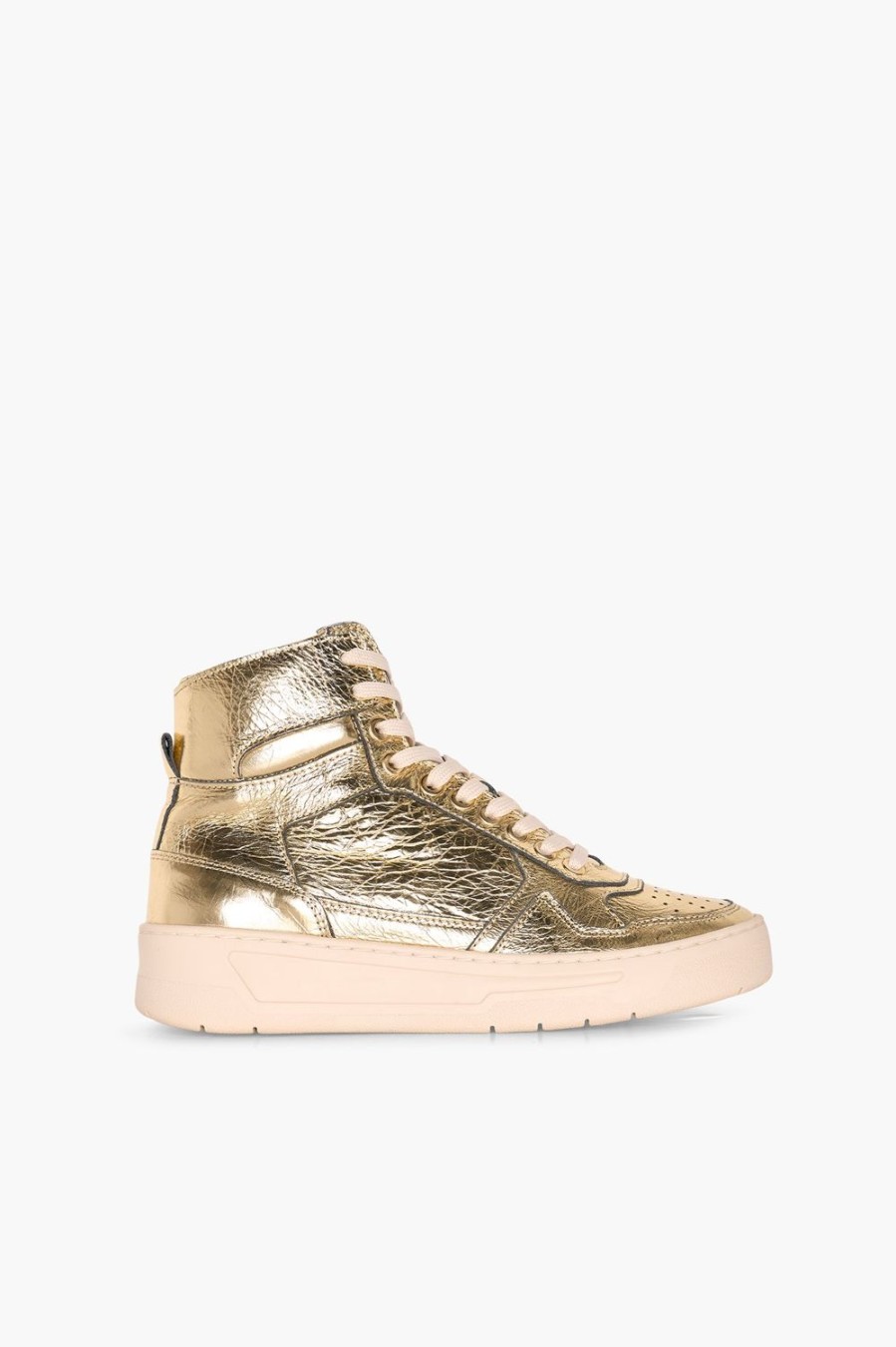 Best JANICE Sneakers High Top Dames Leer Duncan Goud