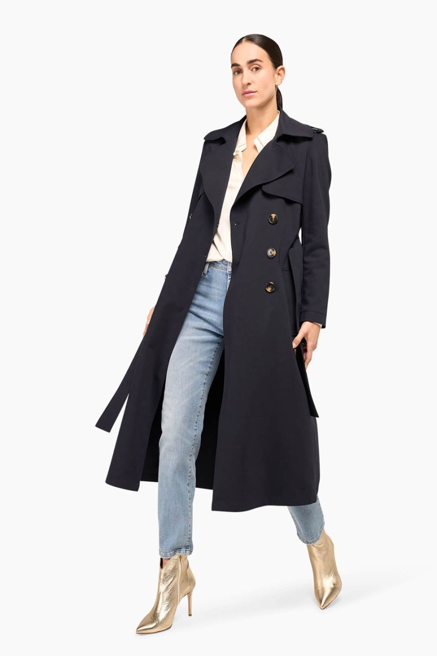 Online JANICE Trenchcoat Dames Robert Navy Blue