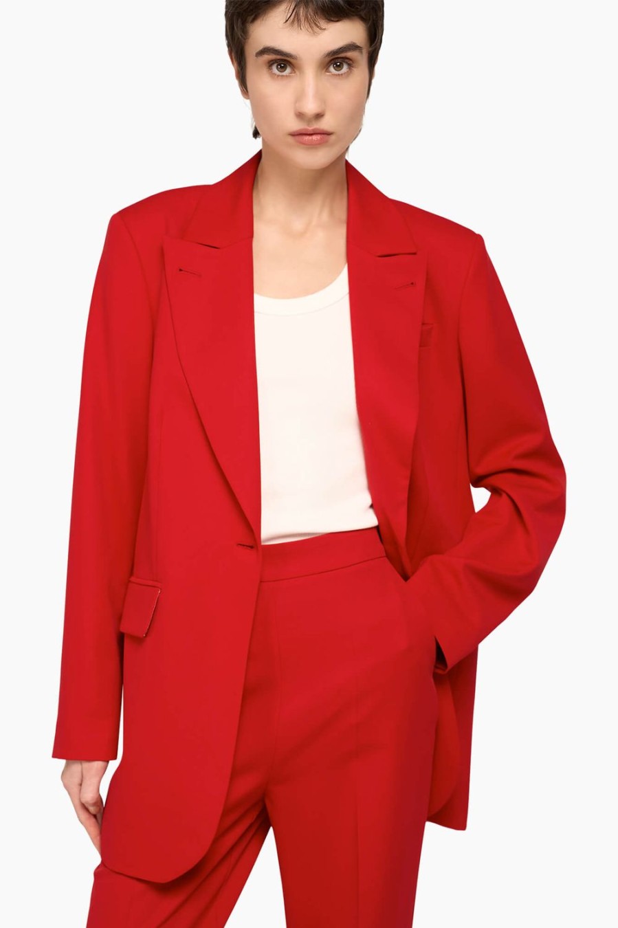 Wholesale JANICE Blazer Dames Oversized Hank Red