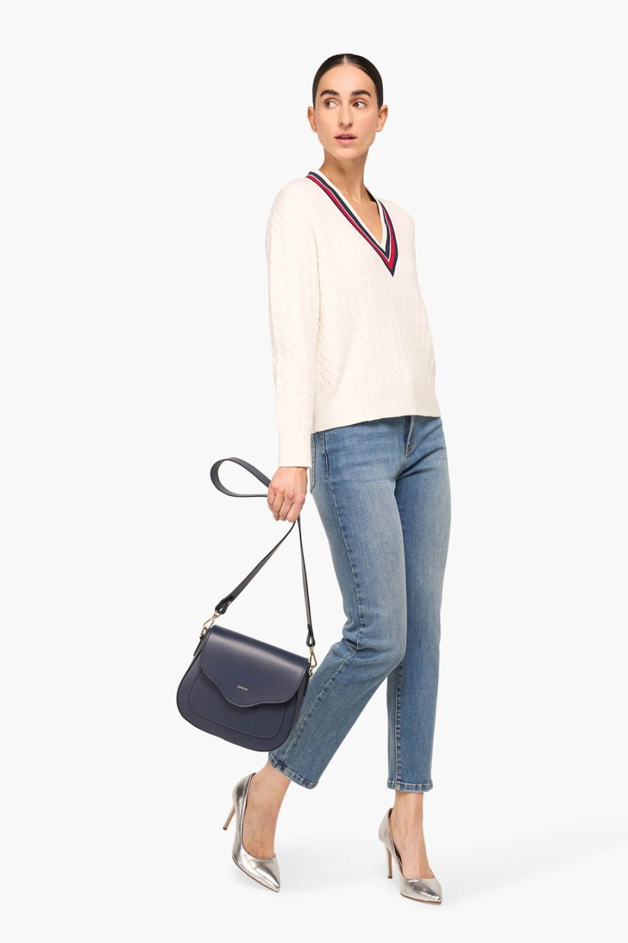 Online JANICE Leren Crossbody Dames Nixon Navy Blue