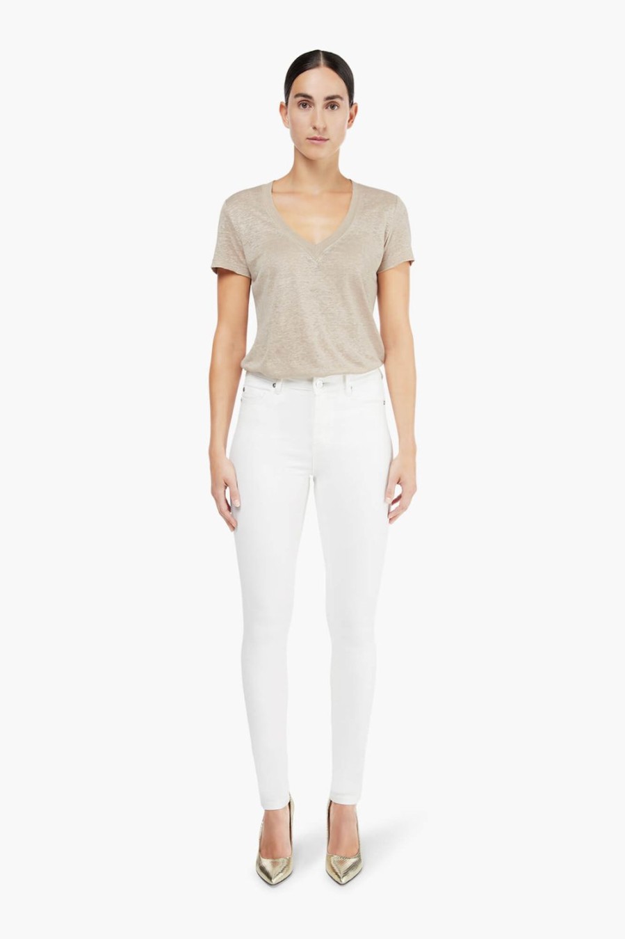 Clearance JANICE High Waist Skinny Jeans Rocket Off-White 000