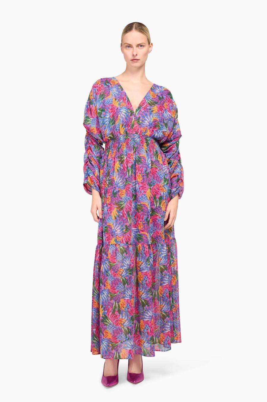 Best JANICE Jurk Lang Print Viscose Christian Bloemen