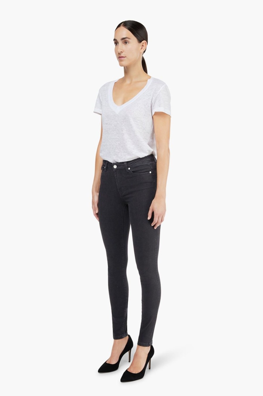 New JANICE Zwarte High Waist Skinny Jeans Rocket Black 001