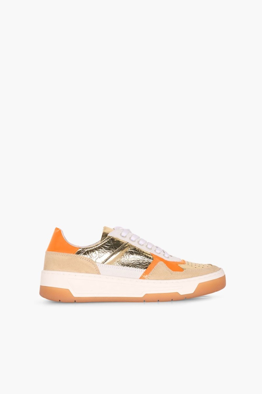 Wholesale JANICE Sneakers Dames Leer Duncan Goud Oranje