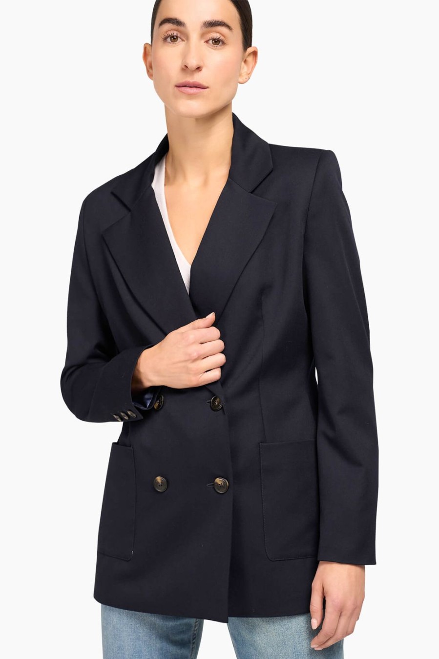 New JANICE Blazer Dames Knopen Martin Navy Blue