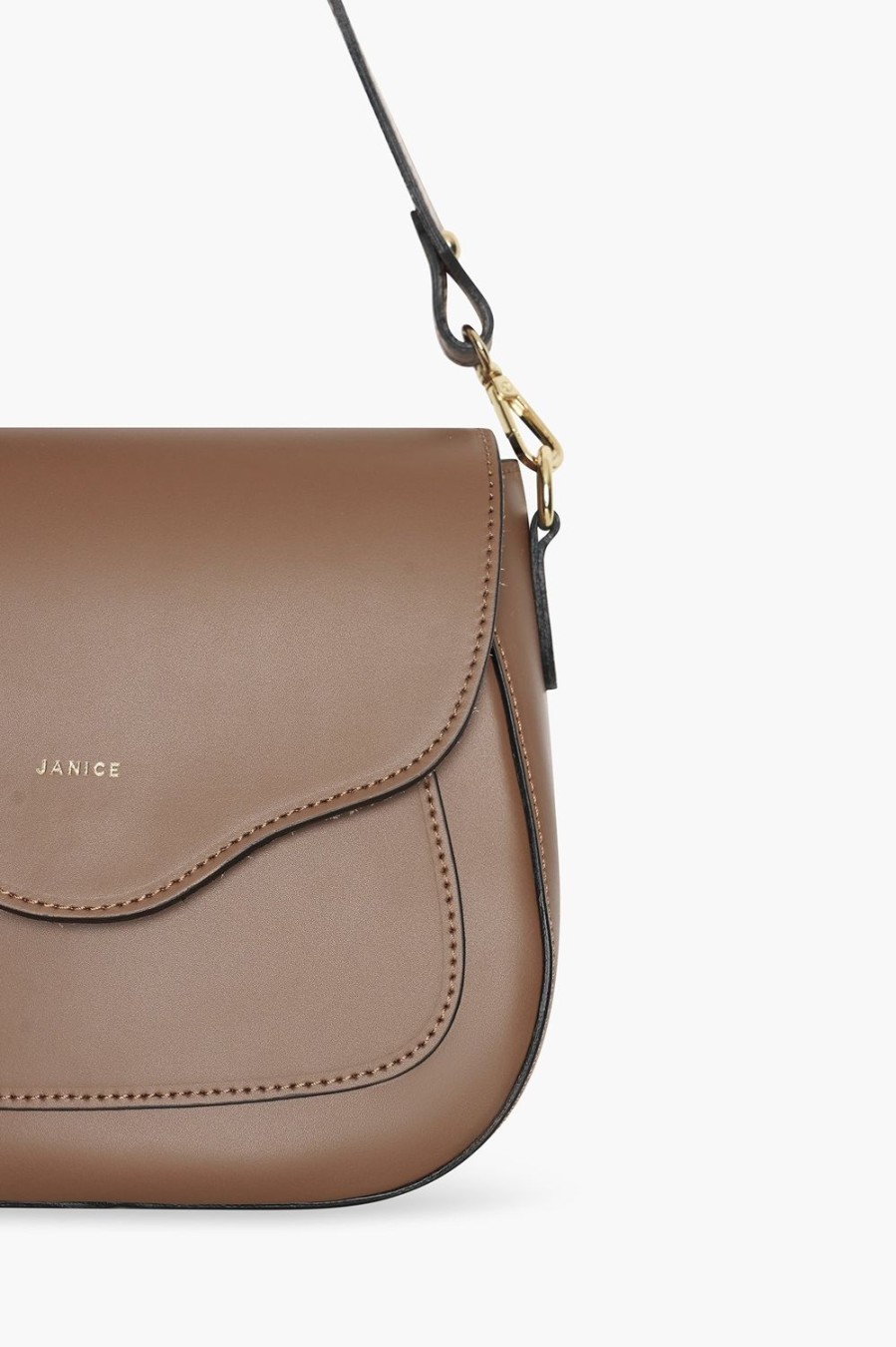 Best JANICE Leren Crossbody Dames Nixon Bruin