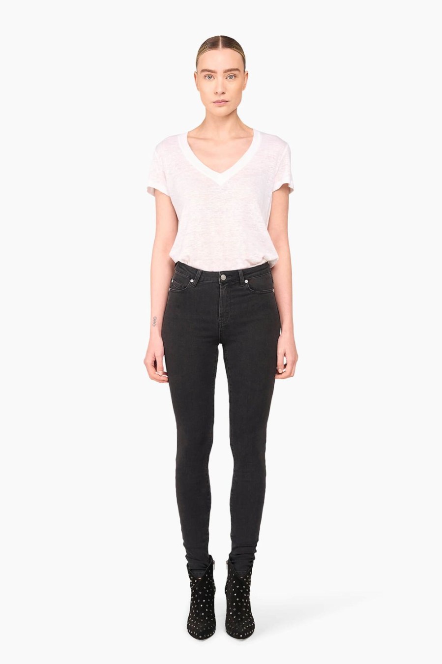 New JANICE High Rise Skinny Jeans Rocket Black 410