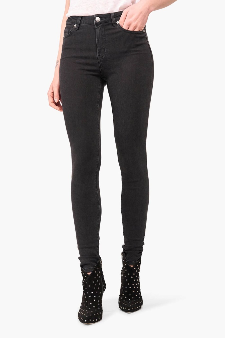 New JANICE High Rise Skinny Jeans Rocket Black 410