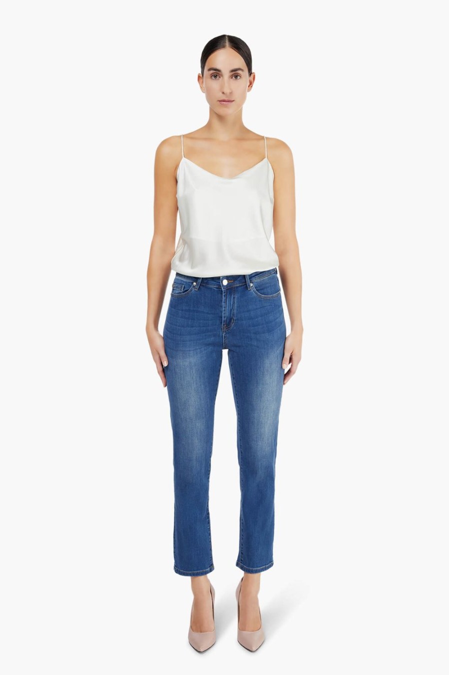 New JANICE Donker Blauwe Mom Jeans Cooper Blue 111