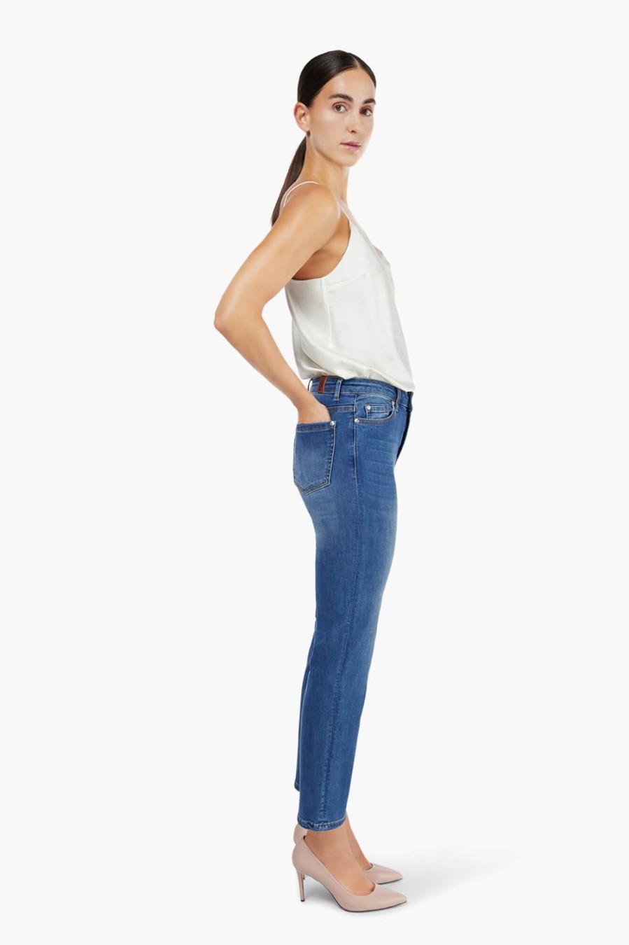 New JANICE Donker Blauwe Mom Jeans Cooper Blue 111