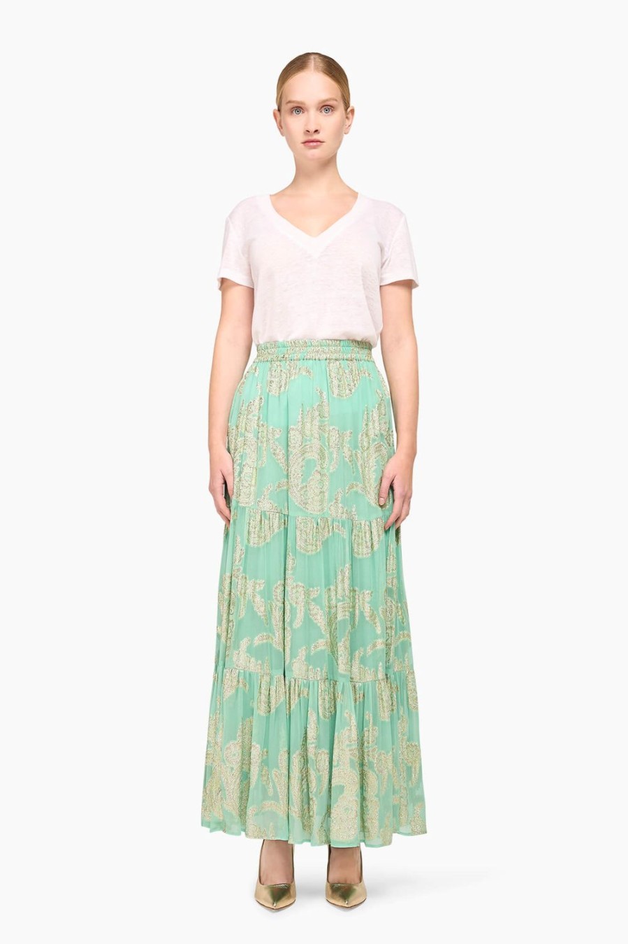 Clearance JANICE Rok Lang Viscose Lurex Ezra Mint