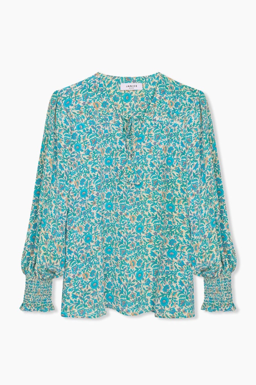 Wholesale JANICE Blouse Dames Print Zijde Danny Blauw