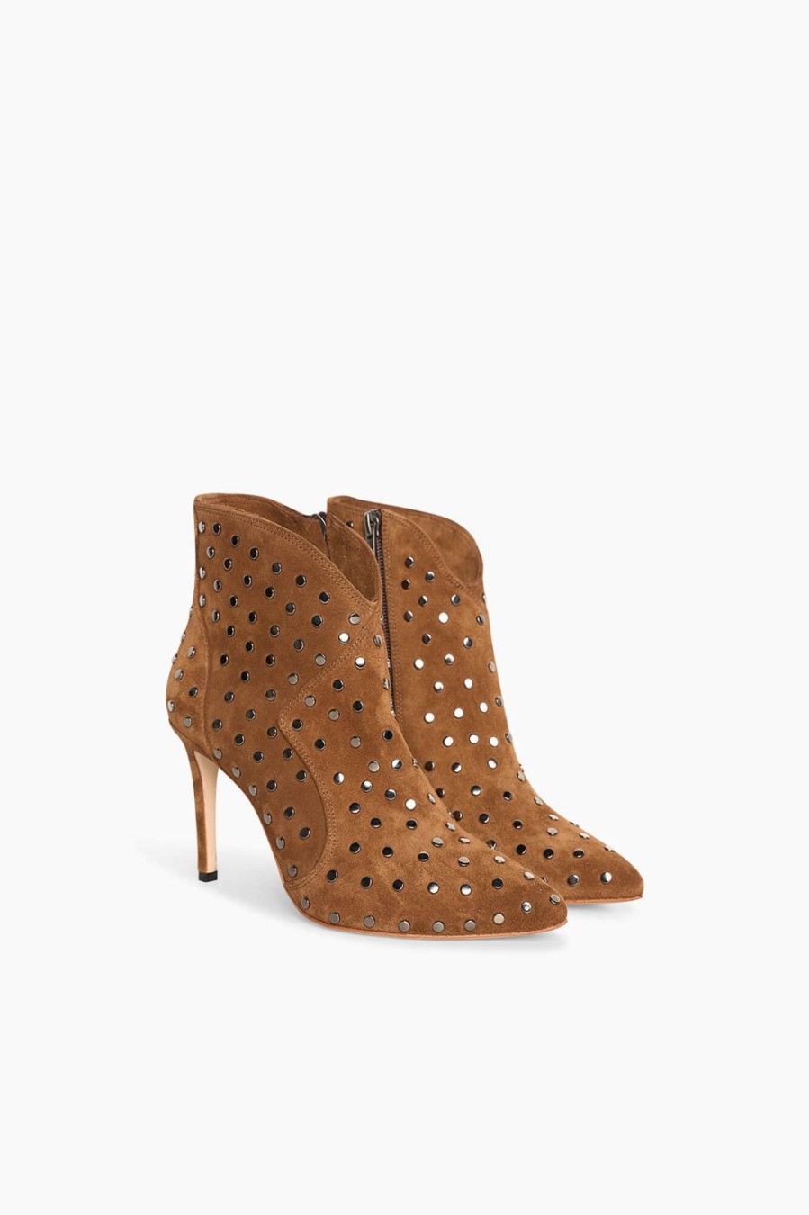 Hot JANICE Laarsjes Dames Studs Suede Stewart Cognac