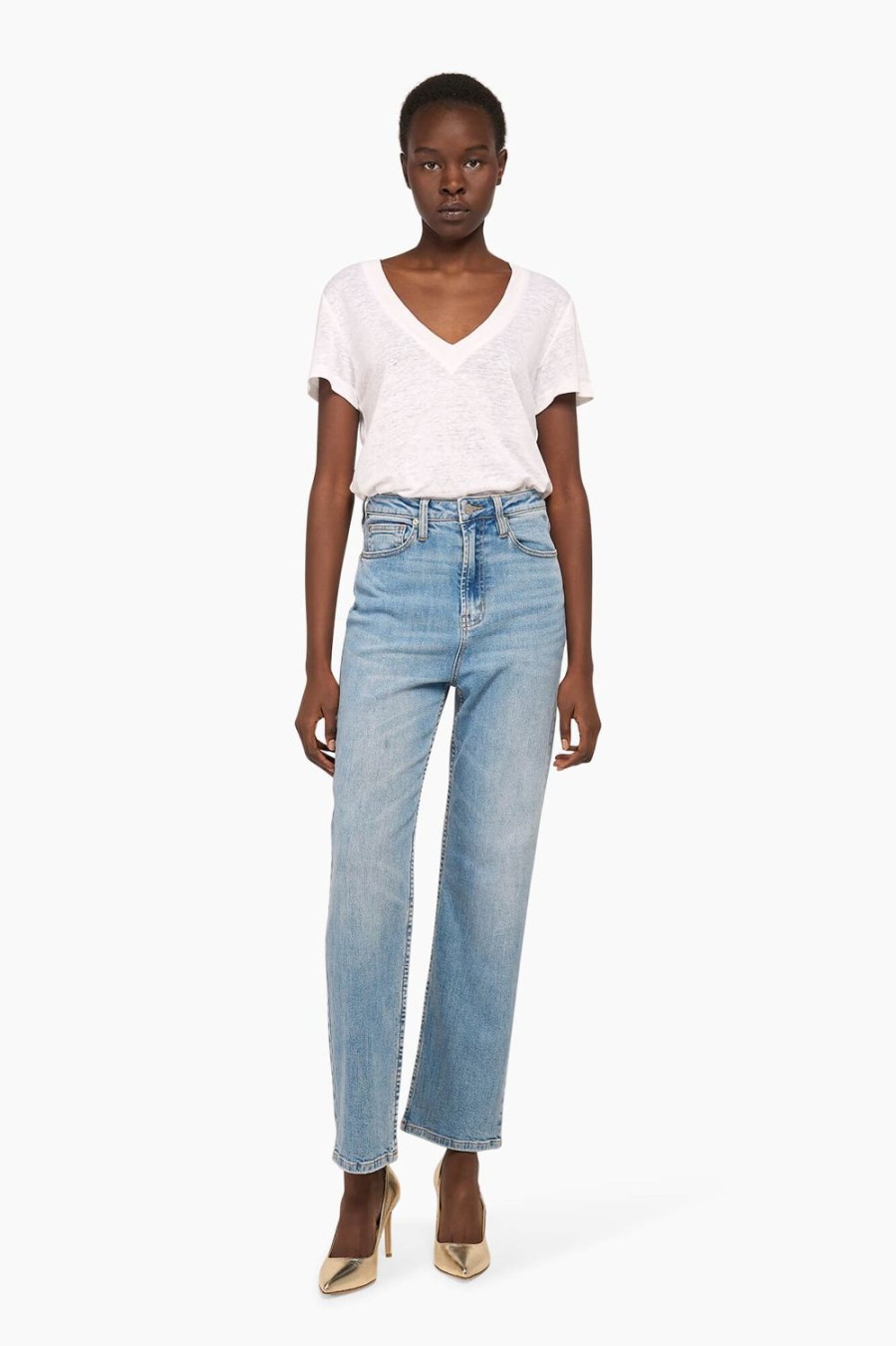 Hot JANICE High Rise Boyfriend Jeans Morgan Blauw 323