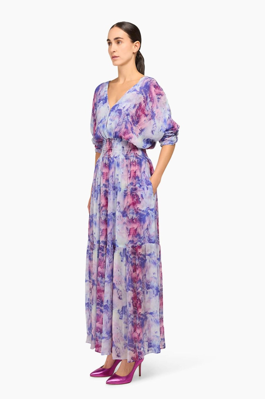 Best JANICE Jurk Lang Viscose Christian Lila