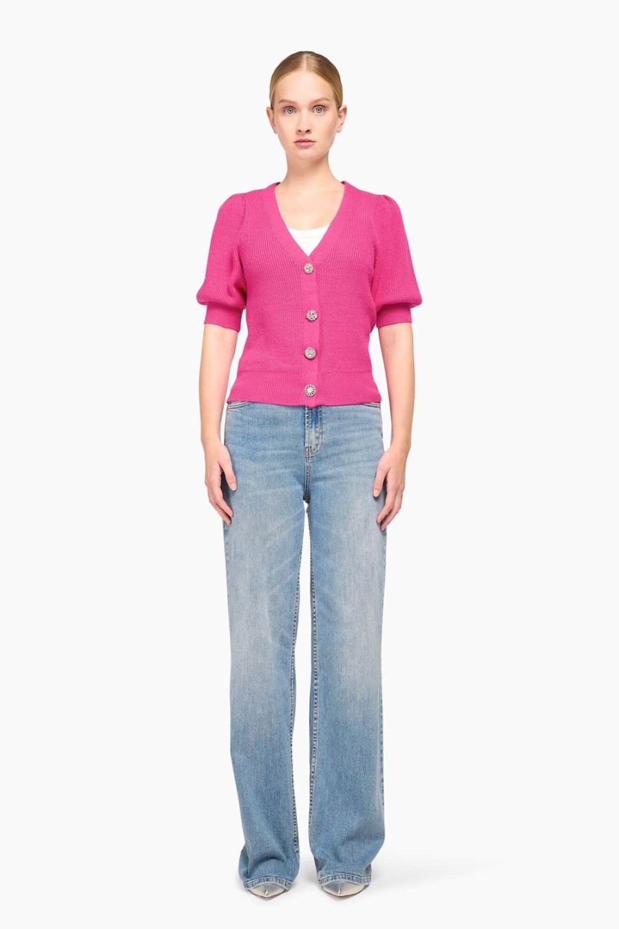 Online JANICE Vest Dames Viscose Blend Vic Roze