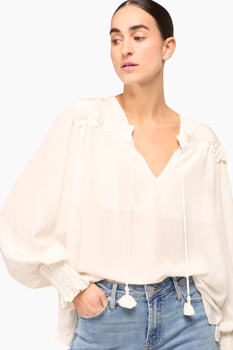 Wholesale JANICE Zijden Blouse Dames Danny Off-White