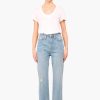 Best JANICE High Rise Boyfriend Jeans Morgan Destroyed Blue 033