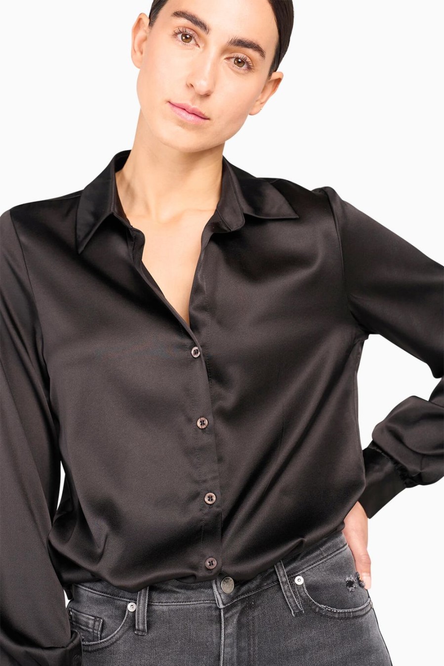 New JANICE Zijden Blouse Dames Bobby Zwart