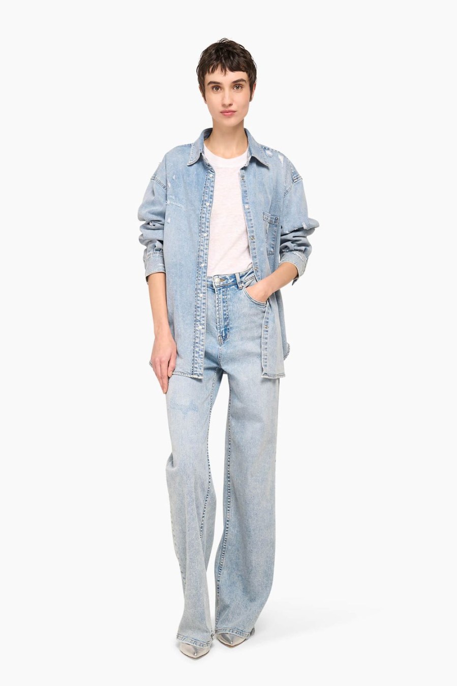 Online JANICE Destroyed Denim Set