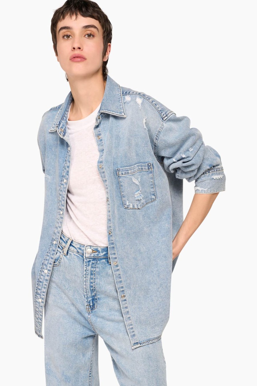 Online JANICE Destroyed Denim Set