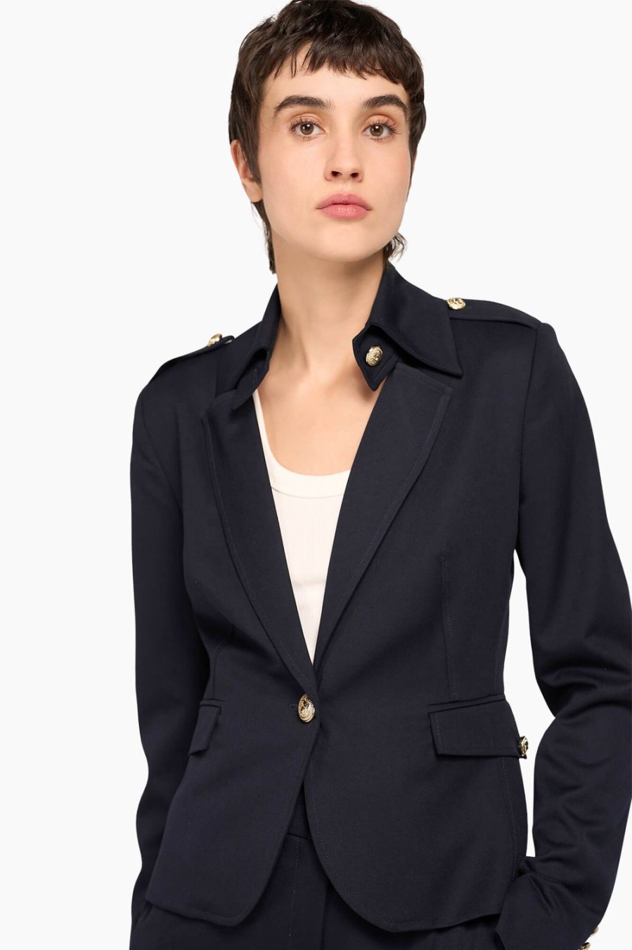 New JANICE Blazer Dames Harris Navy Blue